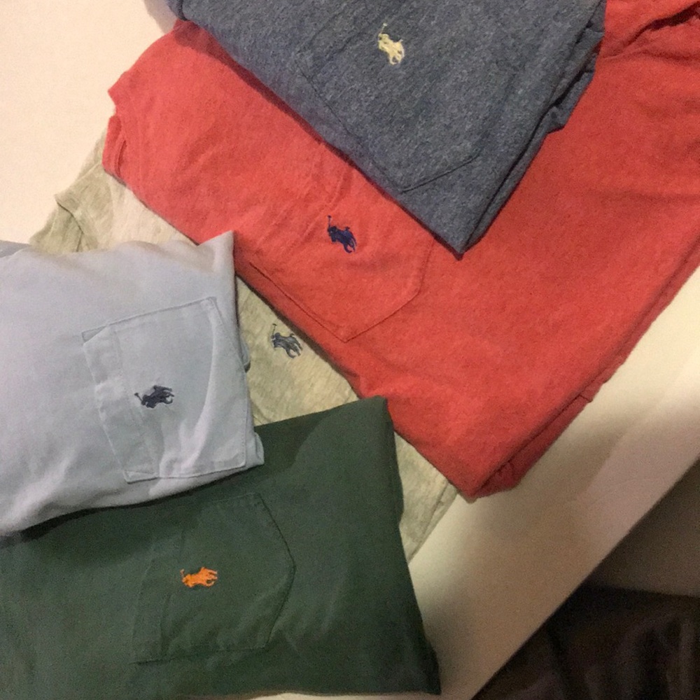 Men’s polo tshirt, 5 total;various colors size XXL